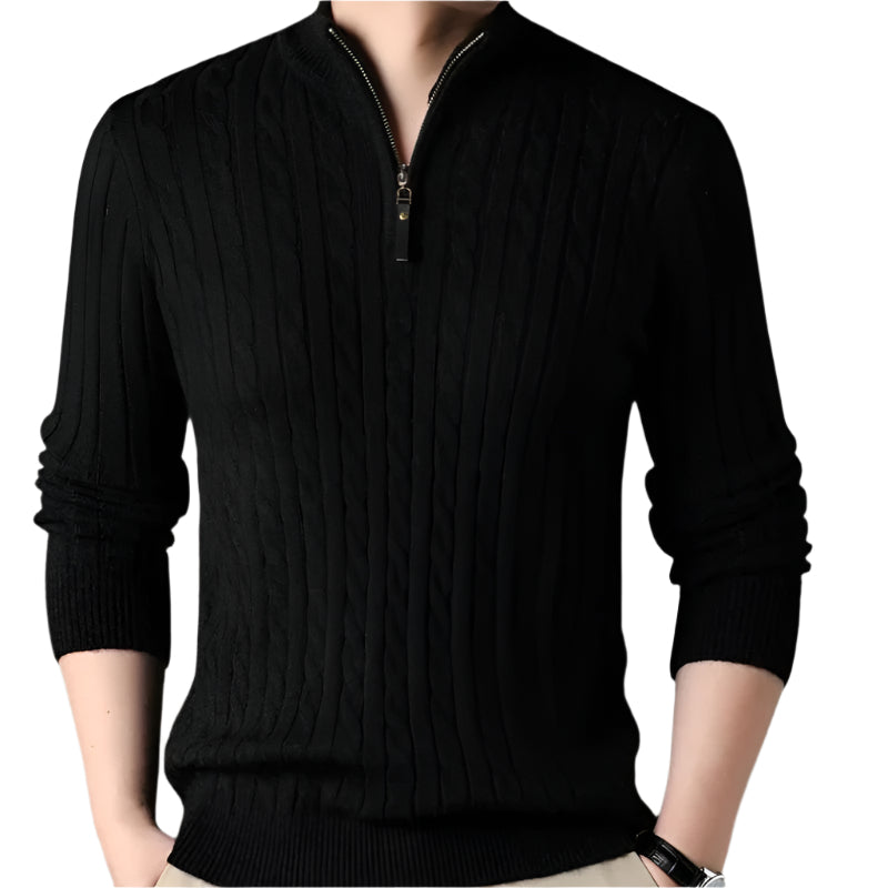 Wells Cable Strick-Half-Zip-Pullover